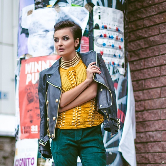 Balmain x H&M Yellow Braided Jersey Top - Picture 12 of 14